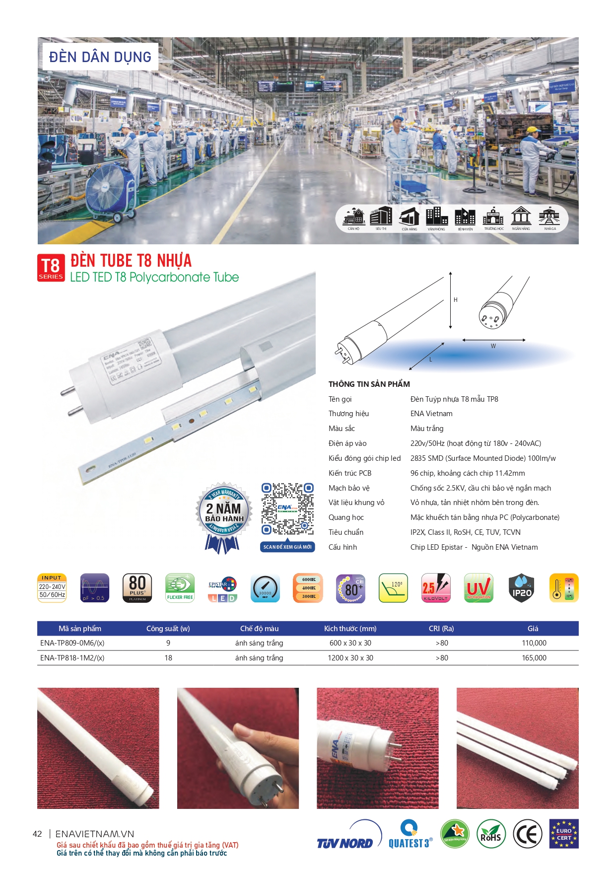 Bảng giá đèn led Ena 2026